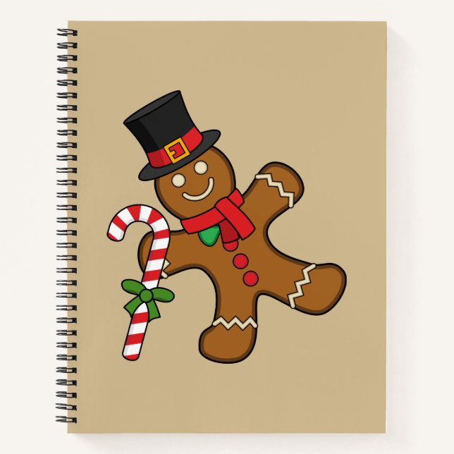 Dancing Gingerbread Man Notizbuch (Vorderseite)