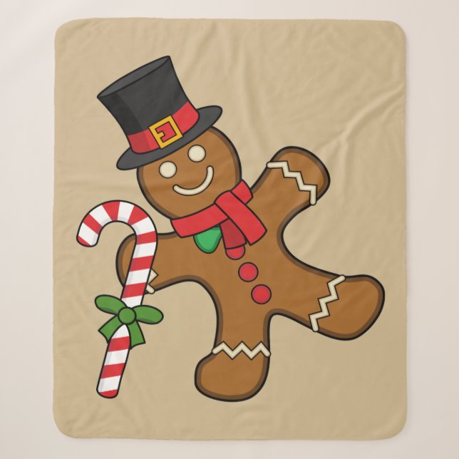 Dancing Gingerbread Man Sherpadecke (Vorderseite)