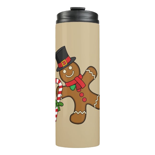 Dancing Gingerbread Man Thermosbecher (Vorderseite)