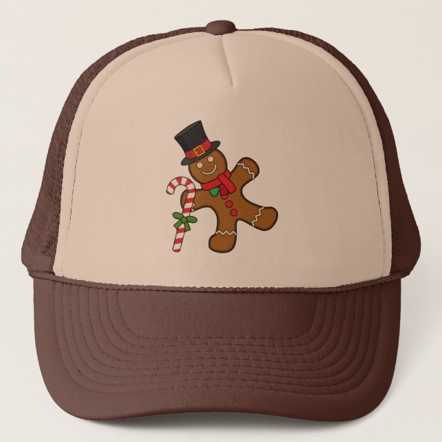 Dancing Gingerbread Man Truckerkappe (Vorderseite)