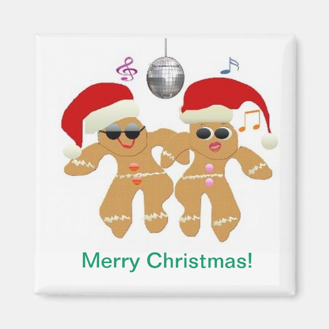Dancing Gingerbrot Cookies Magnet (Vorne)