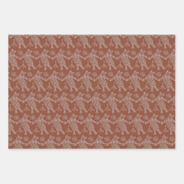 Dancing Gingerbrot Katzen Wrapping Paper Geschenkpapier Set