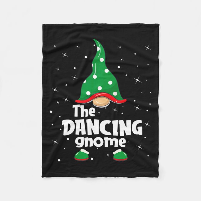 Dancing Gnome Family Matching Christmas Funny Paja Fleecedecke (Vorderseite)