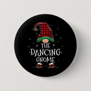 Dancing Gnome Xmas Familie Matching Karierte Weihn Button
