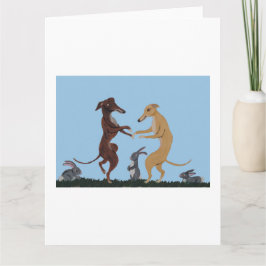 Dancing Greyhounds & Bunny Friends Invitation Dankeskarte