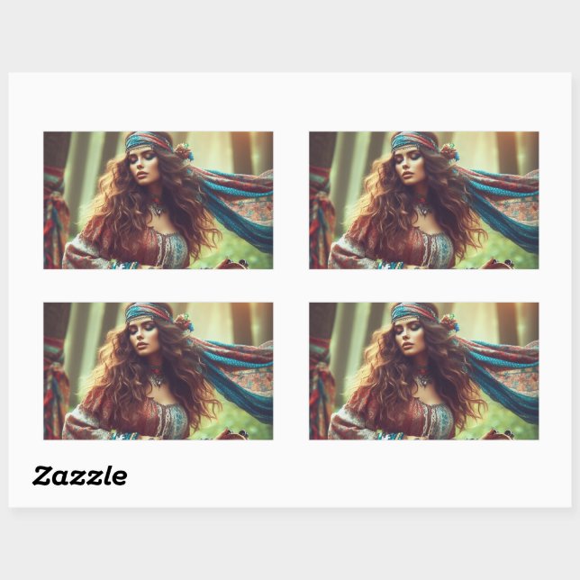 DANCING GYPSI RECHTECKIGER AUFKLEBER (Blatt)