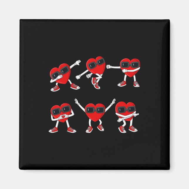 Dancing Hearts Dance Challenge Valentinstag Boys Magnet (Vorne)