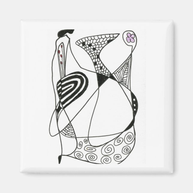 "Dancing Hen" Abstrakt Art Magnet (Vorne)