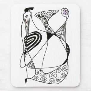 "Dancing Hen" Abstraktes Design Mousepad