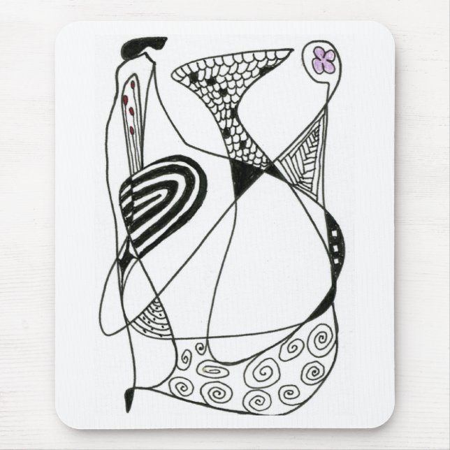 "Dancing Hen" Abstraktes Design Mousepad (Vorne)