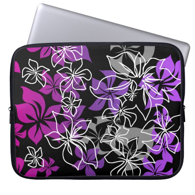 Dancing Hibiskus Hawaiian Neoprene Wetsuit Laptopschutzhülle (Vorderseite)