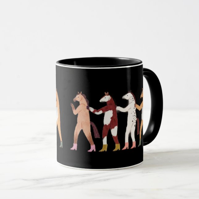 Dancing Horses Whimsical Mug (Devant droit)