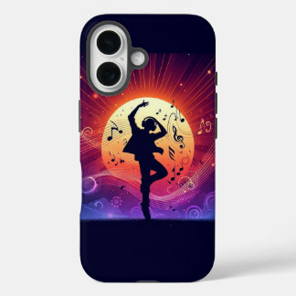 Dancing in the Sunset – Music Lover Vector Art Pho iPhone 16 Hülle