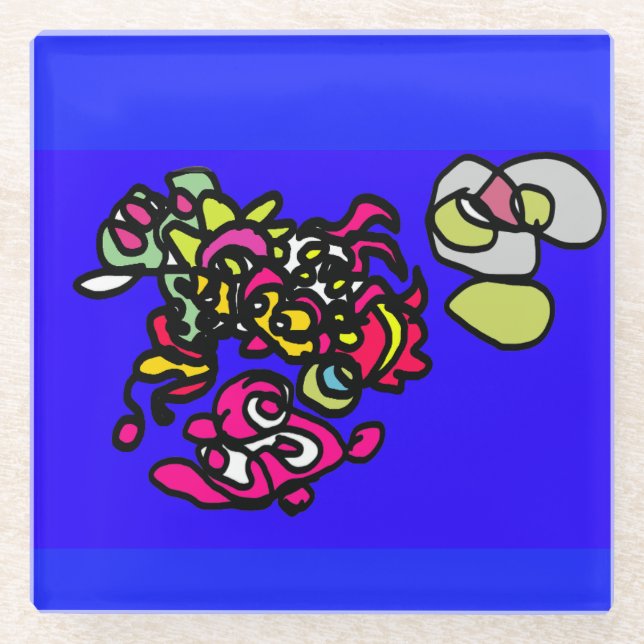 Dancing jellyfishes  glasuntersetzer (Vorderseite)