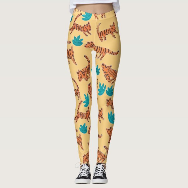 Dancing Jungle Tigers Leggings (Vorderseite)