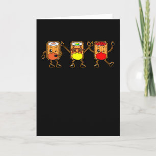 Dancing Kawaii Sushi Sashimi mit Maske Japan Gesch Karte