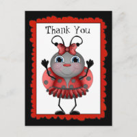 Dancing Ladybug merci carte postale