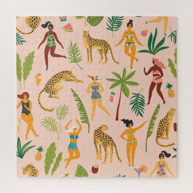 Dancing Ladys, Leopards Vintages Muster. (Vertikal)