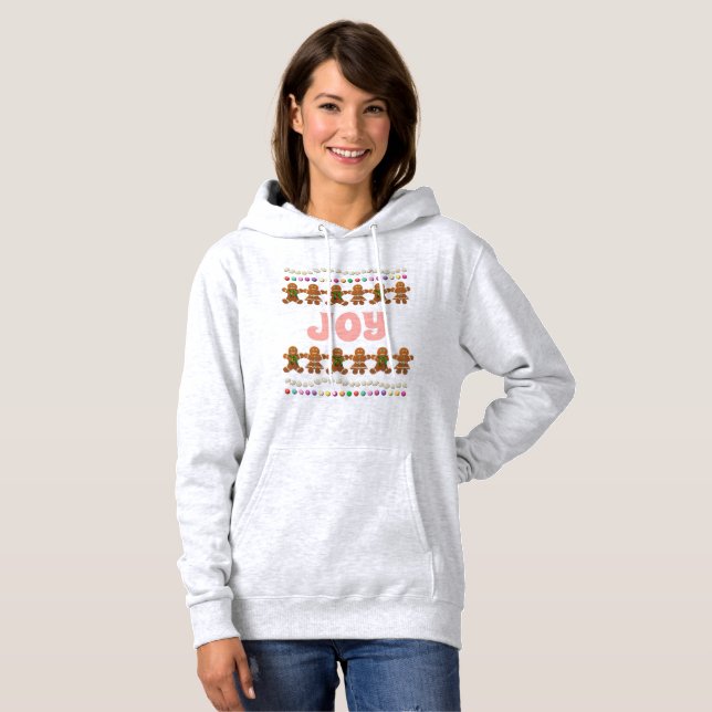 Dancing Lebkuchen und bunte Süßigkeiten Hoodie (Vorne ganz)