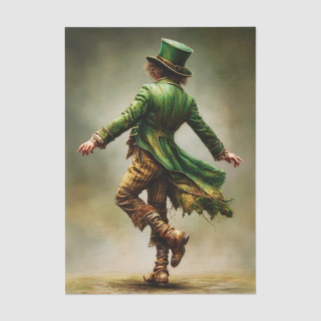 Dancing Leprechaun Irish Portrait FD6L Decoupage Seidenpapier (Vorderseite)