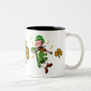Dancing Leprechauun Zweifarbige Tasse