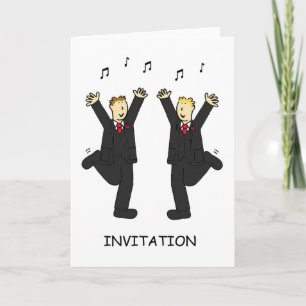 Dancing Male Couple Party Einladung