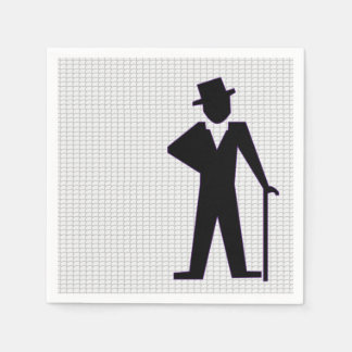 Dancing Man Silhouette mit Top Hut und Cane Papier Serviette