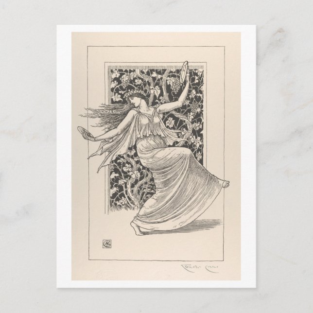 Dancing Nymph von Walter Crane Postkarte (Vorderseite)