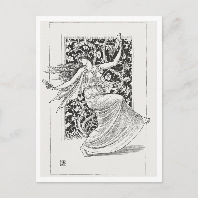 Dancing Nymph Walter Crane Art Postkarte (Vorderseite)