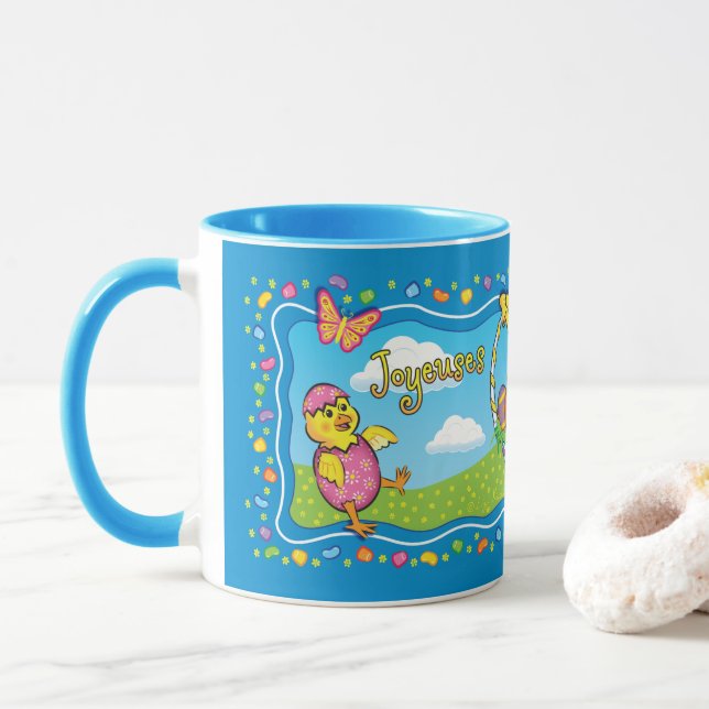 Dancing Osterkorb Französische Keramik Tasse (Mit Donut)