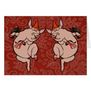 Dancing Pig Antique Cute Danseuse