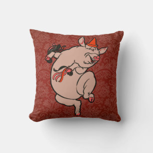 Dancing Pig Antique Niedlich Dancer Kissen