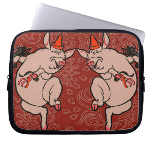 Dancing Pig Antique Niedlich Dancer Laptopschutzhülle