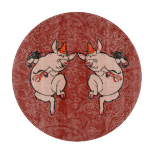 Dancing Pig Antique Niedlich Dancer Schneidebrett