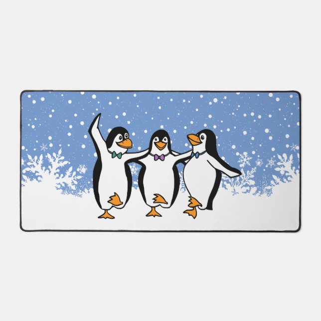 Dancing Pinguine Design Desk Mat Schreibtischunterlage (Vorderseite)