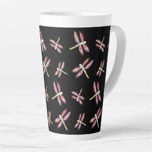Dancing Pink Dragonfly Pattern Milchtasse