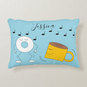Dancing Powded Donut & Coffee Tasse Dekokissen