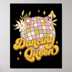 Dancing Queen Boho Disco Blume 70er 80er Women Poster