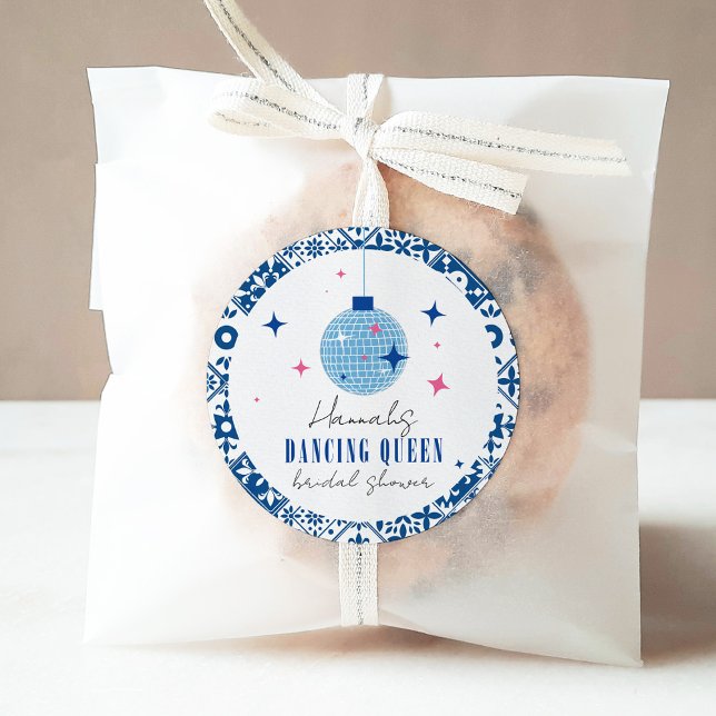 Dancing Queen greek Musical Disco Brautparty Runder Aufkleber (Von Creator hochgeladen)