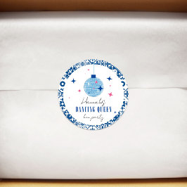 Dancing Queen greek Musical Diskothek Hen Party Runder Aufkleber