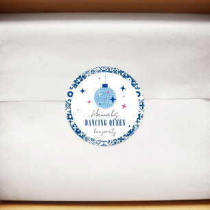 Dancing Queen griechische Musical Disco Junggesell Runder Aufkleber