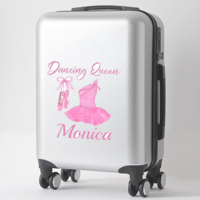 Dancing Queen Quote Rosa Niedlich Ballerina Dress  Aufkleber (Koffer)