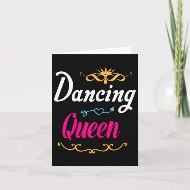 Dancing Queen Retro Moderne Art Karte (Vorderseite)