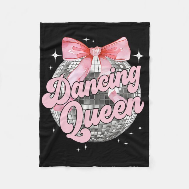 Dancing Queen Shirt Tanzen 70er 80er Women Girl Fleecedecke (Vorderseite)