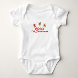 Dancing Reindeer 1. Erstes frohes Weihnachtsfest W Baby Strampler
