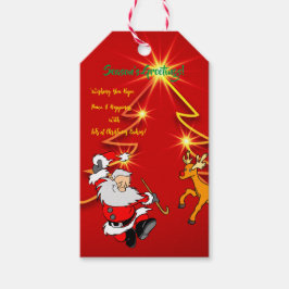 Dancing Santa - Mittlere Geschenktüte Geschenkanhänger