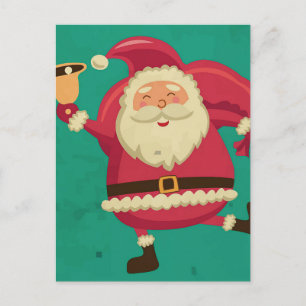 Dancing Santa Postcard Feiertagspostkarte