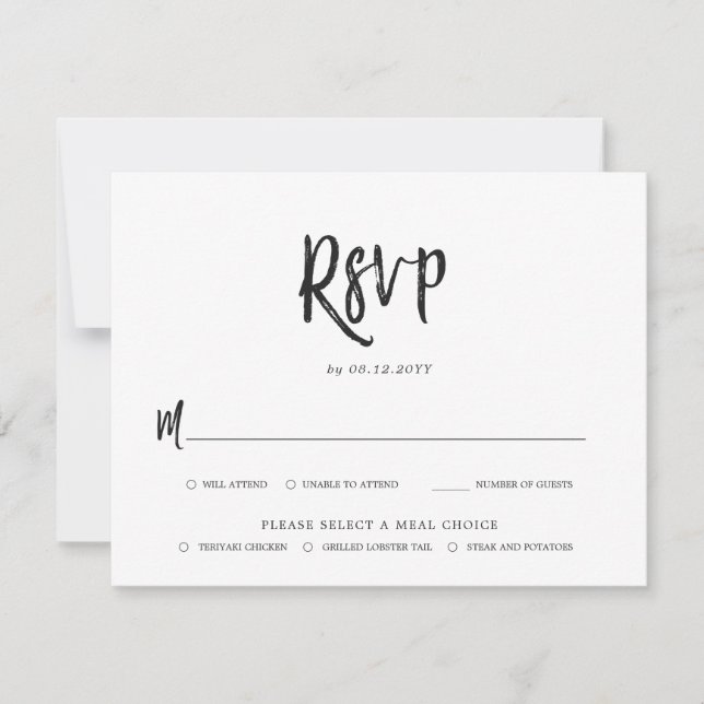 Dancing Script Mariage RSVP Meal Choice (Devant)