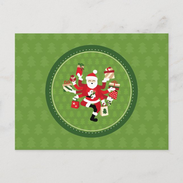 Dancing Shiva Claus Postkarte (Vorderseite)