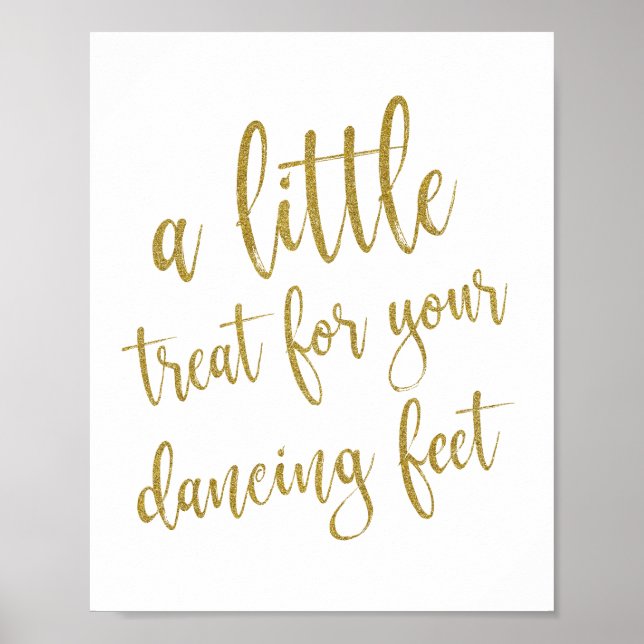 Dancing Shoes Shoes Gold Glitzer 8x10 Hochzeitszei Poster (Vorne)